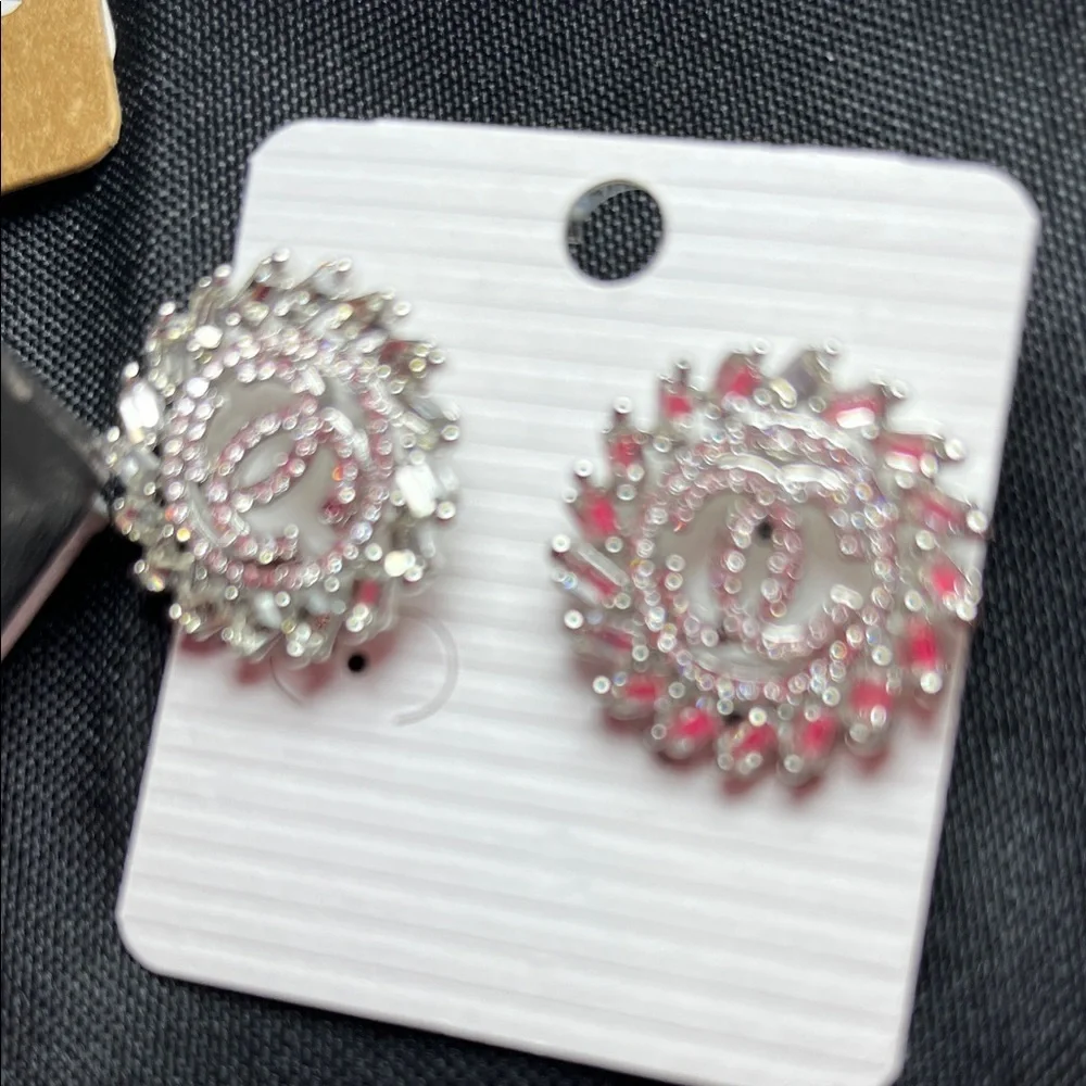 Elegant Silver‎ Crystal Earrings